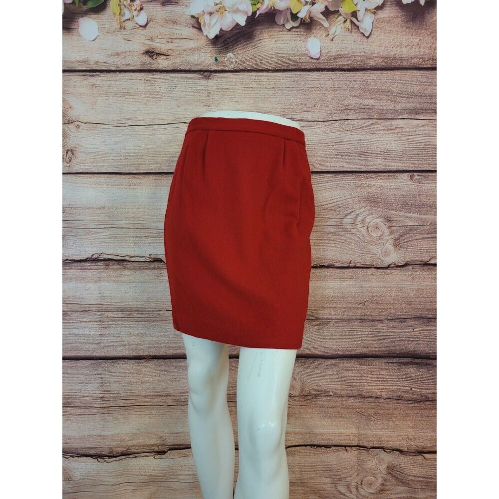 Womens Red Mini Skirt Pencil Size 6P Thick Lined career work office classic